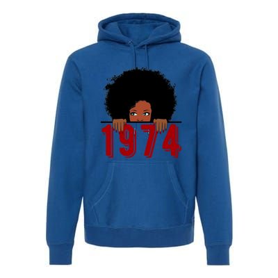 Black Queen Born In 1974 46th Yrs Old Awesome Birthday Funny Gift Cool Gift Premium Hoodie