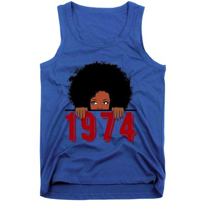 Black Queen Born In 1974 46th Yrs Old Awesome Birthday Funny Gift Cool Gift Tank Top