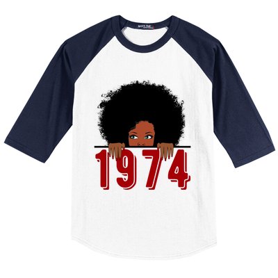 Black Queen Born In 1974 46th Yrs Old Awesome Birthday Funny Gift Cool Gift Baseball Sleeve Shirt