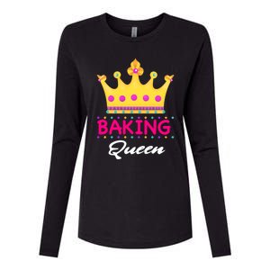 Baking Queen Baker Mom Funny Gift Womens Cotton Relaxed Long Sleeve T-Shirt