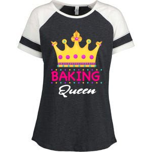 Baking Queen Baker Mom Funny Gift Enza Ladies Jersey Colorblock Tee