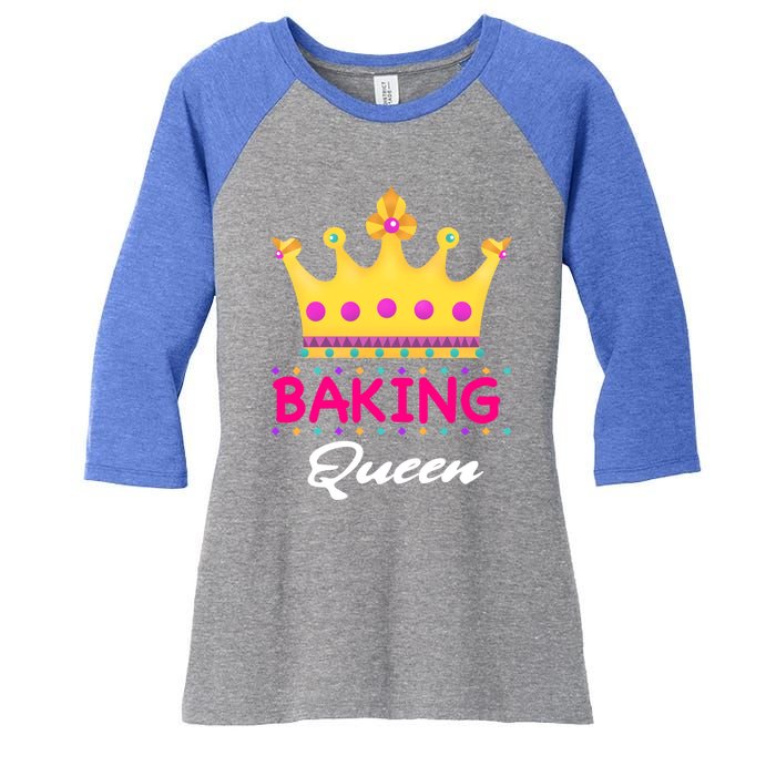 Baking Queen Baker Mom Funny Gift Women's Tri-Blend 3/4-Sleeve Raglan Shirt