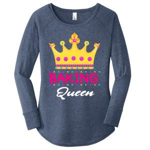 Baking Queen Baker Mom Funny Gift Women's Perfect Tri Tunic Long Sleeve Shirt