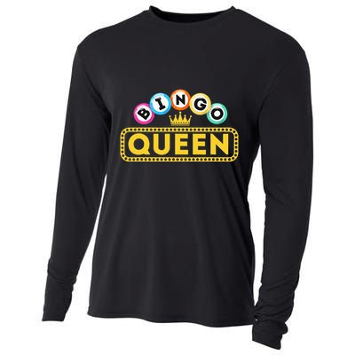 Bingo Queen Bingo Lover Gambler Gambling Cooling Performance Long Sleeve Crew
