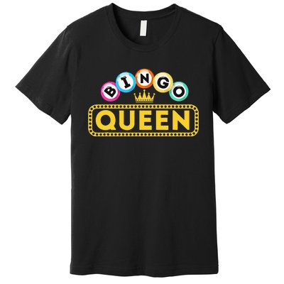 Bingo Queen Bingo Lover Gambler Gambling Premium T-Shirt