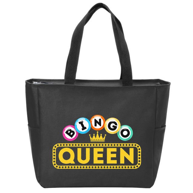 Bingo Queen Bingo Lover Gambler Gambling Zip Tote Bag