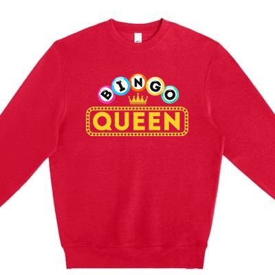 Bingo Queen Bingo Lover Gambler Gambling Premium Crewneck Sweatshirt