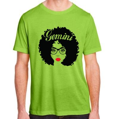 Black Queen Birthday Gifts Red Lips Afro Diva Gemini Zodiac Adult ChromaSoft Performance T-Shirt