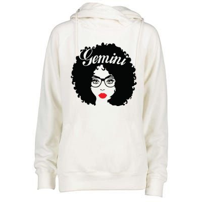 Black Queen Birthday Gifts Red Lips Afro Diva Gemini Zodiac Womens Funnel Neck Pullover Hood