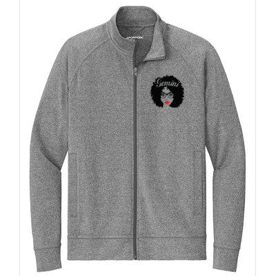 Black Queen Birthday Gifts Red Lips Afro Diva Gemini Zodiac Stretch Full-Zip Cadet Jacket