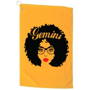 Black Queen Birthday Gifts Red Lips Afro Diva Gemini Zodiac Platinum Collection Golf Towel