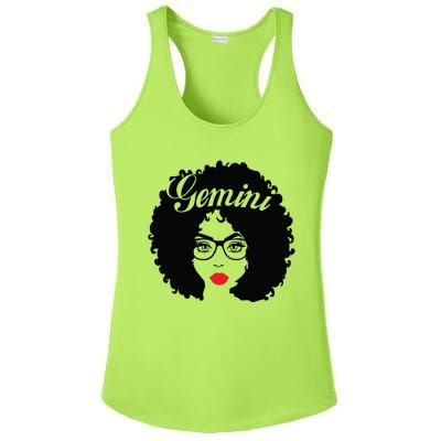 Black Queen Birthday Gifts Red Lips Afro Diva Gemini Zodiac Ladies PosiCharge Competitor Racerback Tank