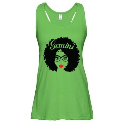 Black Queen Birthday Gifts Red Lips Afro Diva Gemini Zodiac Ladies Essential Flowy Tank