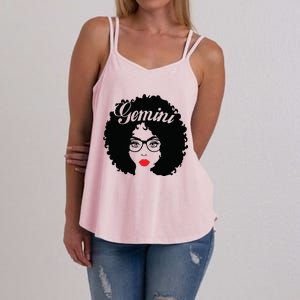 Black Queen Birthday Gifts Red Lips Afro Diva Gemini Zodiac Women's Strappy Tank