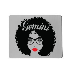 Black Queen Birthday Gifts Red Lips Afro Diva Gemini Zodiac Mousepad