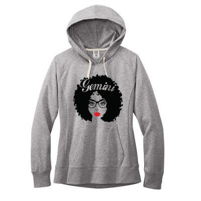 Black Queen Birthday Gifts Red Lips Afro Diva Gemini Zodiac Women's Fleece Hoodie