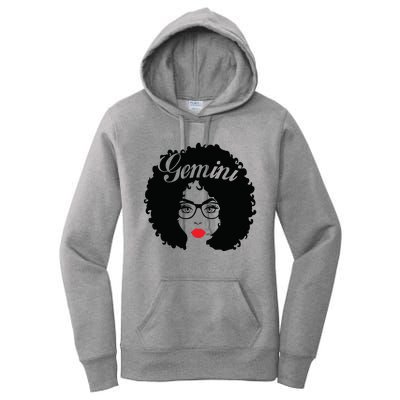 Black Queen Birthday Gifts Red Lips Afro Diva Gemini Zodiac Women's Pullover Hoodie