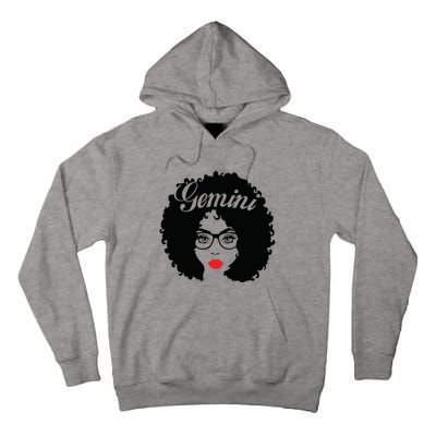 Black Queen Birthday Gifts Red Lips Afro Diva Gemini Zodiac Tall Hoodie