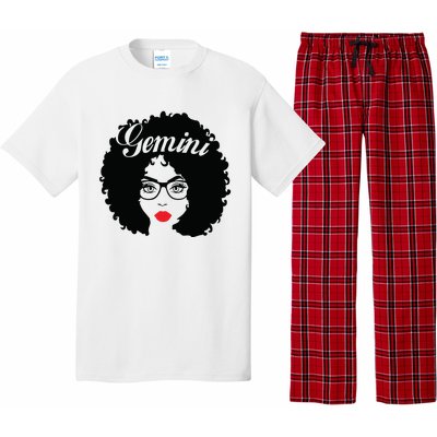 Black Queen Birthday Gifts Red Lips Afro Diva Gemini Zodiac Pajama Set