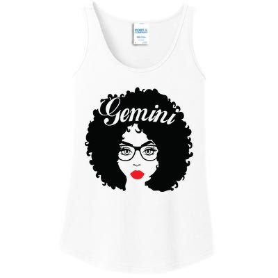 Black Queen Birthday Gifts Red Lips Afro Diva Gemini Zodiac Ladies Essential Tank