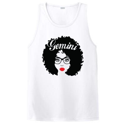 Black Queen Birthday Gifts Red Lips Afro Diva Gemini Zodiac PosiCharge Competitor Tank