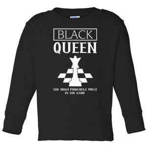 Black Queen Beautiful African American Woman Afro Queen Toddler Long Sleeve Shirt