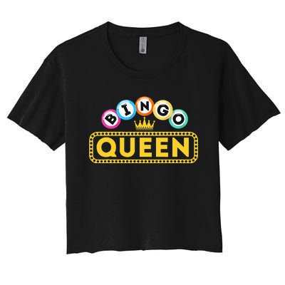 Bingo Queen Bingo Lover Gambler Gambling Women's Crop Top Tee