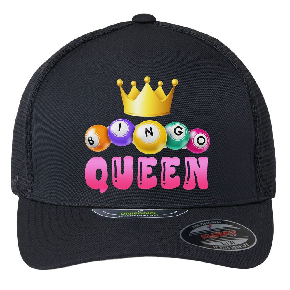Bingo Queen Bingo Player Bingo Lover Bingo Flexfit Unipanel Trucker Cap