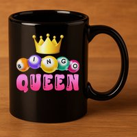Bingo Queen Bingo Player Bingo Lover Bingo 11oz C Handle Ceramic Mug