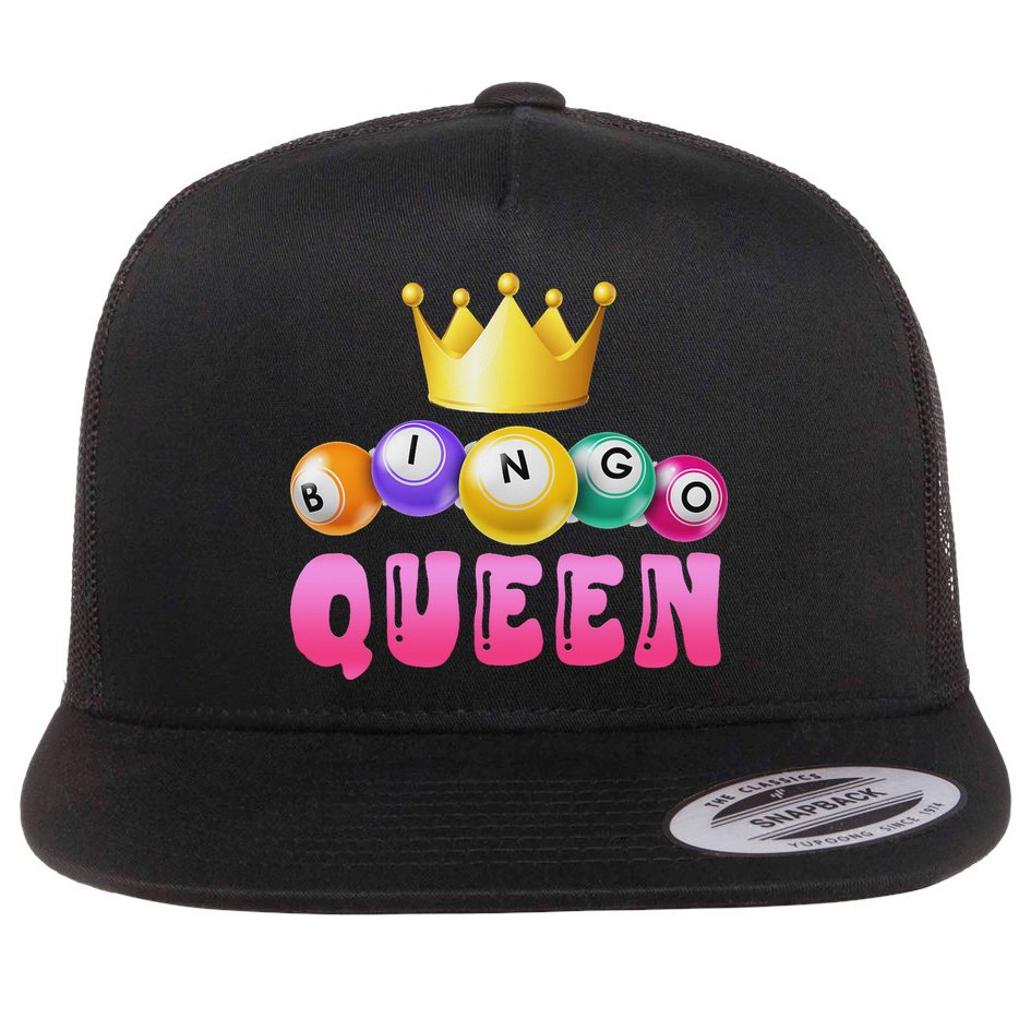Bingo Queen Bingo Player Bingo Lover Bingo Flat Bill Trucker Hat