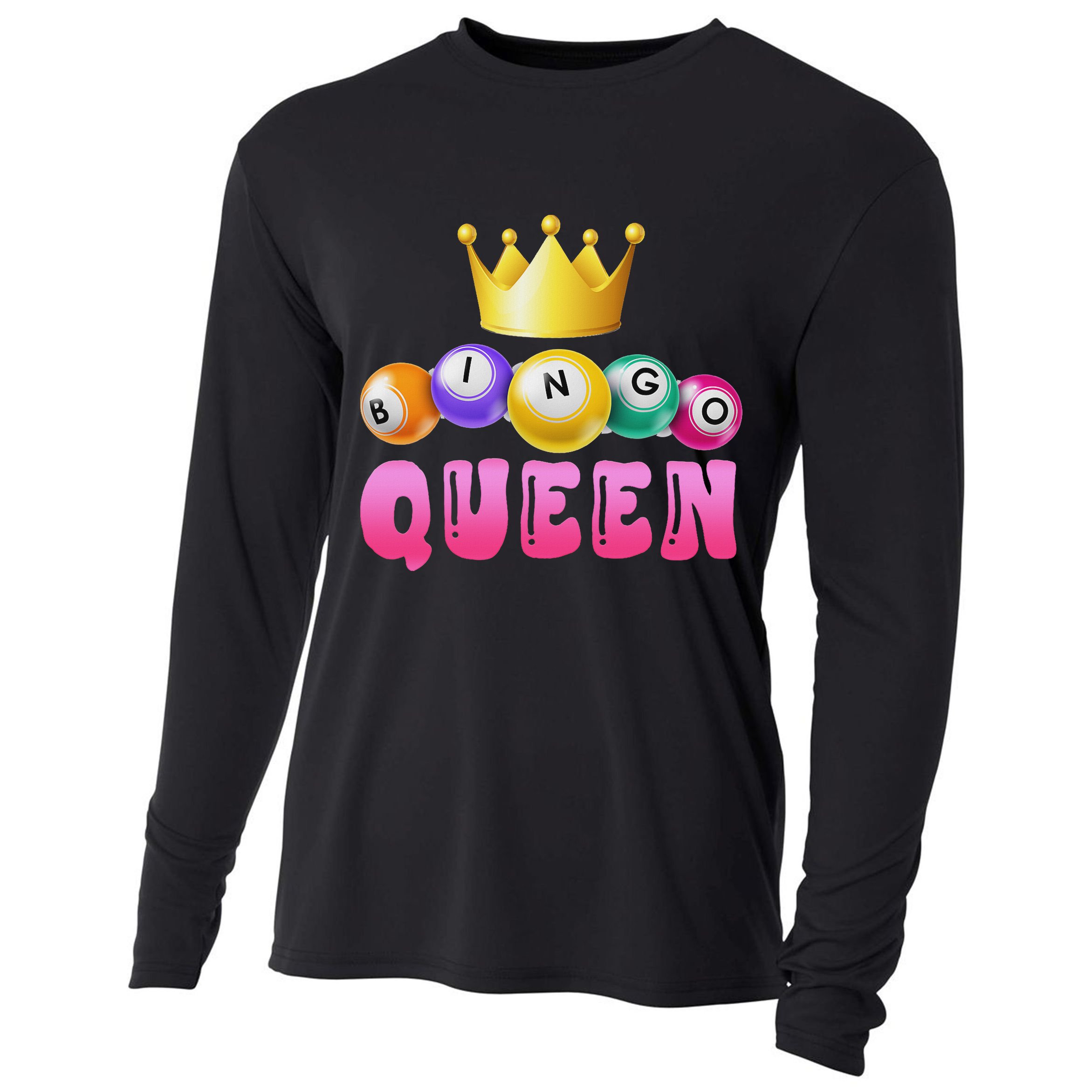 Bingo Queen Bingo Player Bingo Lover Bingo Cooling Performance Long Sleeve Crew