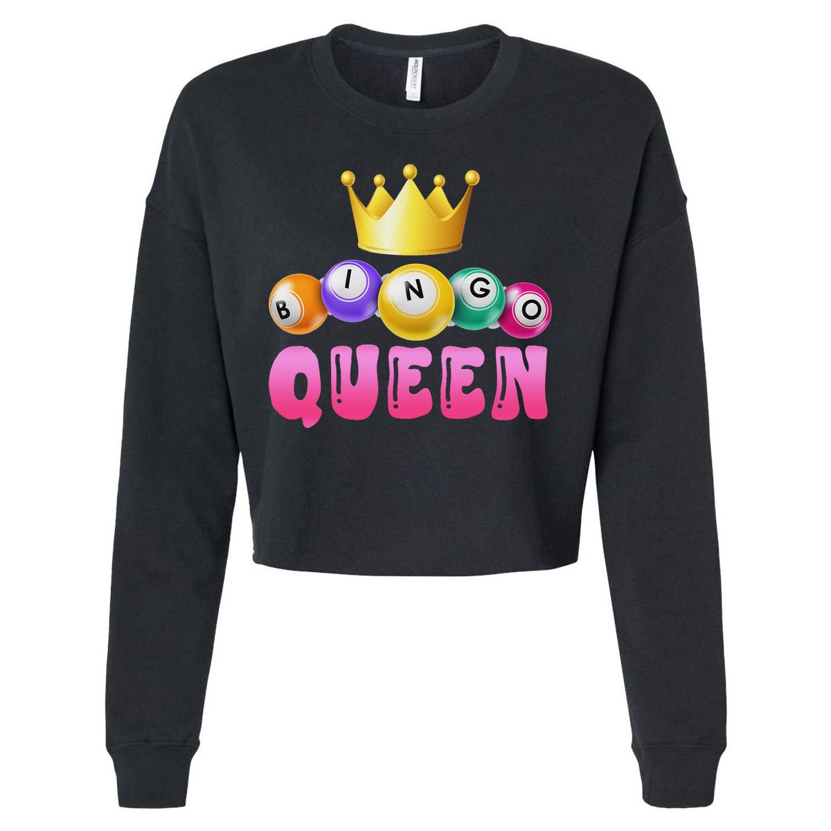 Bingo Queen Bingo Player Bingo Lover Bingo Cropped Pullover Crew