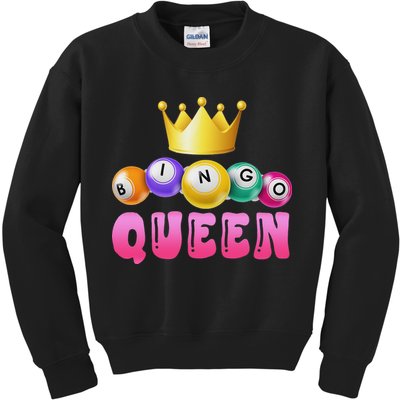 Bingo Queen Bingo Player Bingo Lover Bingo Kids Sweatshirt