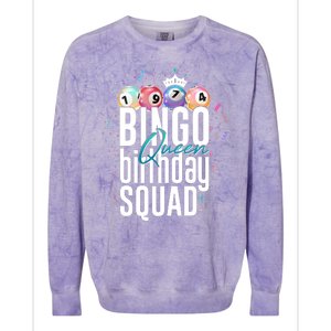 Bingo Queen Birthday Squad Colorblast Crewneck Sweatshirt