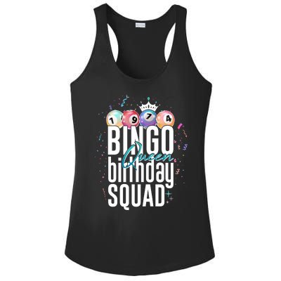 Bingo Queen Birthday Squad Ladies PosiCharge Competitor Racerback Tank