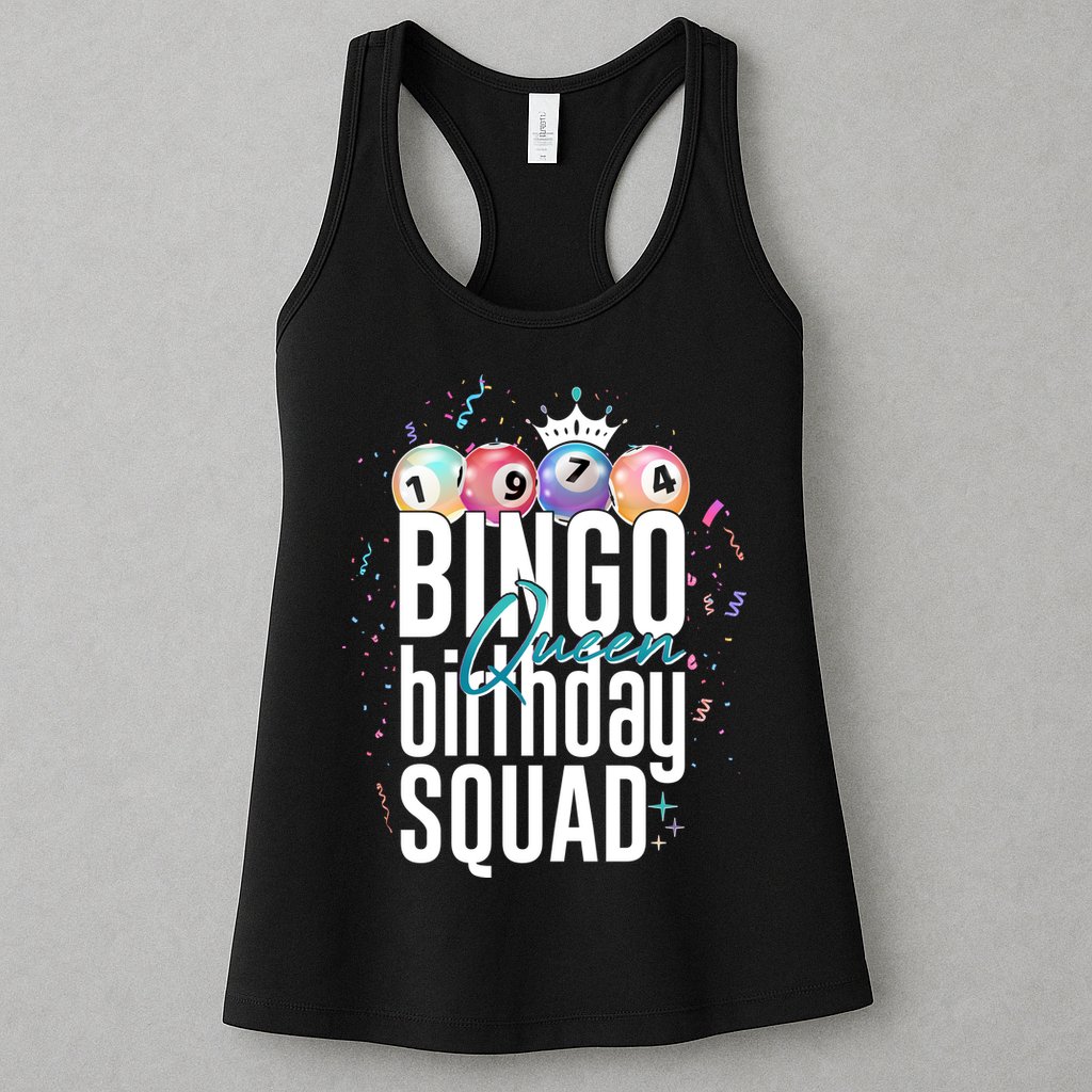 Bingo Queen Birthday Squad Womens Tank Top