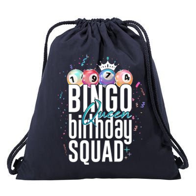 Bingo Queen Birthday Squad Drawstring Bag