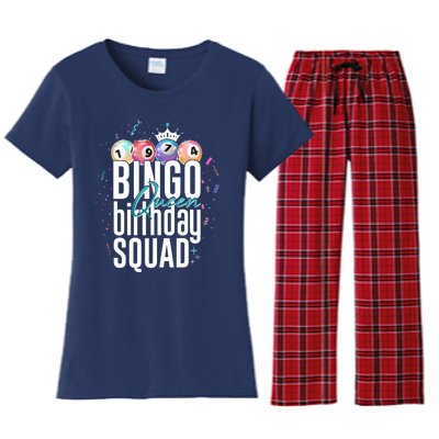 Bingo Queen Birthday Squad Women's Flannel Pajama Set