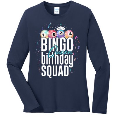 Bingo Queen Birthday Squad Ladies Long Sleeve Shirt