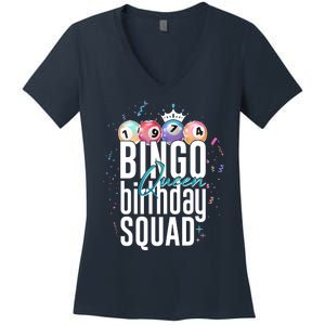 Bingo Queen Birthday Squad Women's V-Neck T-Shirt