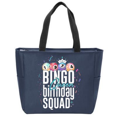 Bingo Queen Birthday Squad Zip Tote Bag