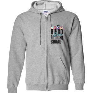 Bingo Queen Birthday Squad Full Zip Hoodie