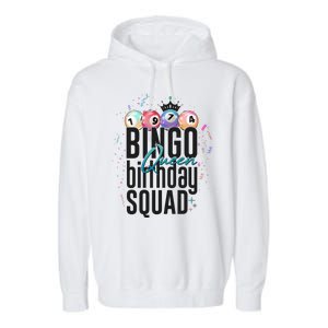 Bingo Queen Birthday Squad Garment-Dyed Fleece Hoodie