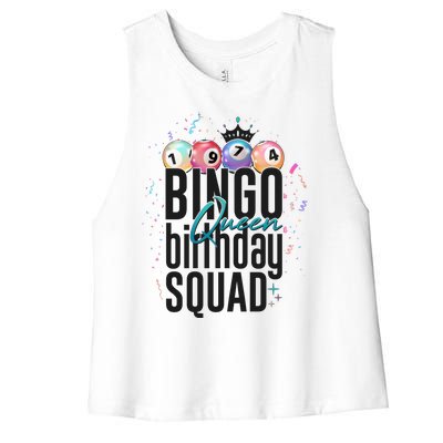 Bingo Queen Birthday Squad Women's Racerback Cropped Tank