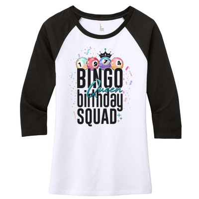 Bingo Queen Birthday Squad Women's Tri-Blend 3/4-Sleeve Raglan Shirt