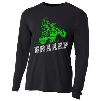 Braap Quad Biker Atv 4 Wheeler Funny Brap Quad Cooling Performance Long Sleeve Crew