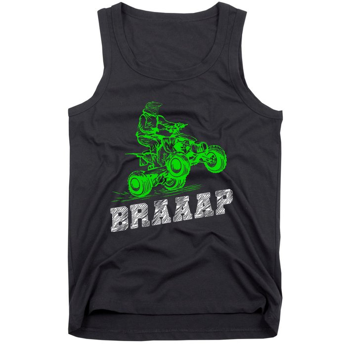 Braap Quad Biker Atv 4 Wheeler Funny Brap Quad Tank Top