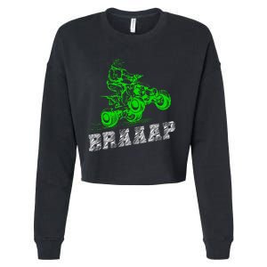 Braap Quad Biker Atv 4 Wheeler Funny Brap Quad Cropped Pullover Crew