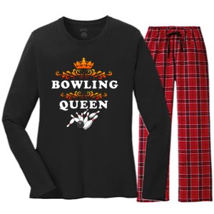 Bowling Queen Women's Long Sleeve Flannel Pajama Set 