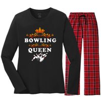 Bowling Queen Women's Long Sleeve Flannel Pajama Set 